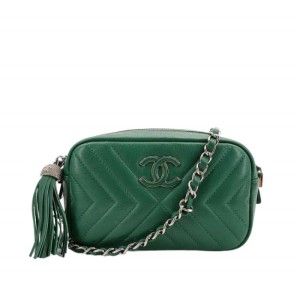 Chanel Classic flap bolso de hombro verde 2018