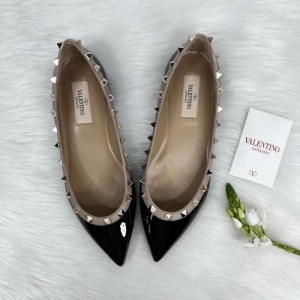 Zapatos planos de la Sra. Valentino talla 38 negro 0403n91