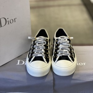 Zapatos casuales de la Sra. Dior Dior zapatos de tabla de lona negra ociosos