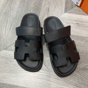 Sandalias  zapatillas de la Sra. Hermes zapatos negros del Segundo tío talla 35