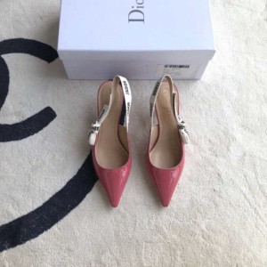 Sra. Dior zapatos de talón bajo  medio polvo de pasta de frijol