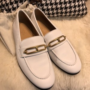 Zapatos planos para mujeres Hermes Hermes zapatos blancos individuales zapatos planos talla 38