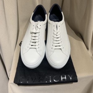 Zapatos casuales para hombres Givenchy nuevos zapatos blancos con tirantes de cola azul oscuro