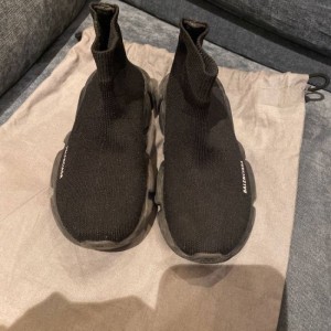 Zapatos casuales de la familia balenciaga zapatos de nylon negros clásicos de la familia balenciaga para ni?os