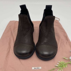 Botas de la Sra. Miao Miao botas de oto?o e invierno marrón oscuro botas cortas de Alta Parte