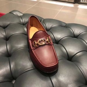 Gucci zapatos de cuero para hombres, ladrillos rojos