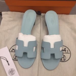 Sandalias  zapatillas de la Sra. Hermes media zapatilla H Copa azul 38