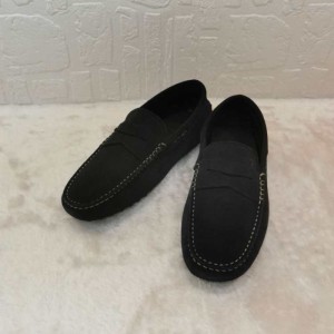 Zapatos casuales para hombres de todes zapatos de frijol de terciopelo negro de la serie gommino