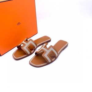  sandalias  zapatillas de la Sra. Hermes China  37,5 Brown