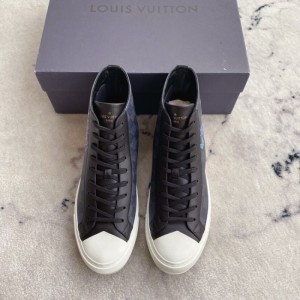 Zapatillas Louis Vuitton tattoo zapatillas de Alta Parte clásico tablero de ajedrez negro con letras graduadas