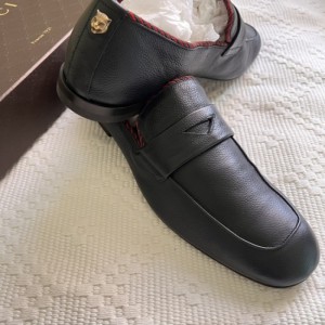 Zapatos casuales para hombres guchi zapatos casuales de piel de litchi negra cabeza de tigre zapatos casuales de piel de litchi nuevos zapatos de felicidad