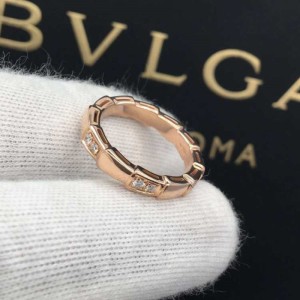 Anillo de baogree  anillo bvlgari baogre Rose Golden Snake bone Diamond Ring No. 50 anillo femenino