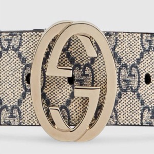 Cinturón de Gucci para hombres  cadena de cintura  cinturón clásico de Gucci de doble G de cuero de vaca antiguo color azul arroz