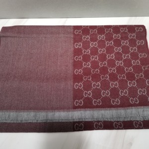 Bufanda Gucci  bufanda de seda  bufanda cuadrada vino rojo pincelada gris bufanda de logotipo grande 40 * 180cm