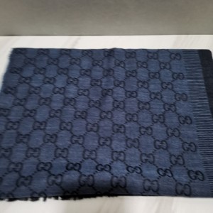 Bufanda Gucci  bufanda de seda  bufanda cuadrada bufanda de logotipo azul oscuro 70 * 195cm