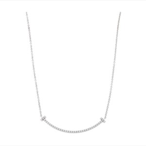 Collar de la Sra. Tiffany  colgante Tiffany Platinum collar sonriente lleno de diamantes