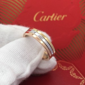 Anillo Cartier  anillo Cartier versión ancha de oro tricolor de Cartier anillo número 57 platino oro rosa oro