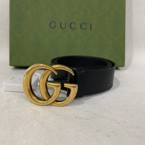 Cinturón masculino Gucci  cinturón de cintura Gucci doble G cinturón masculino de oro negro