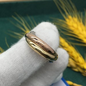 Anillo masculino Cartier  anillo Cartier tricolor oro versión ancha del anillo medio 60 anillo masculino