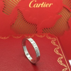 Anillo Cartier  anillo Cartier firma platino versión estrecha del anillo 56 de diamante único