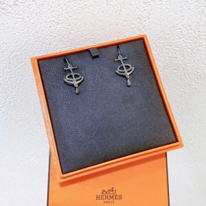 Pendientes retro Hermes pendientes de dama Hermes 925 de plata 1,7 * 3 cm