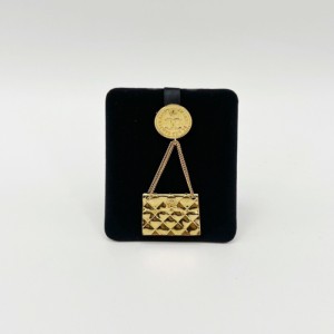 Broche de la Sra. Chanel doble C broche de la bolsa vintage CF medieval