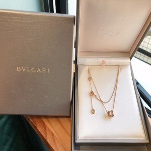 Sra. Bulgari B. Zero serie 1 mini Rose Gold Little Straw full Diamond collar