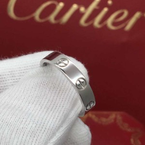 Cartier 18k Platinum versión estrecha 50 anillo serie Love