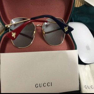 Gafas de sol Gucci  gafas Gucci marcos metálicos peque?as gafas de abejas logotipo de piernas para hombres y mujeres