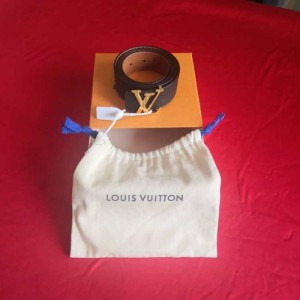 Cinturón de cuero de vaca de doble cara de naranja negra para hombres Louis Vuitton