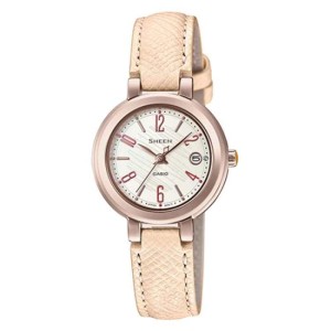 Reloj de cuarzo de la Sra. Casio sha4531cgl - 7aup Peach Gold IP recubrimiento simple y exquisito reloj de mujer impermeable