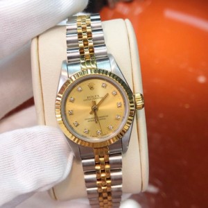 Rolex Lady Machinery meter Rolex Women s Clothing Diary Model 18k Gold gauge Plate with Diamond Steel Chain Automatic Machinery