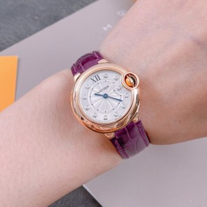 Lady Cartier quartz Performance cargo Cartier Blue balloon Series 18k Rose Gold original incrustation time Standard Diamond quartz Women s Watch