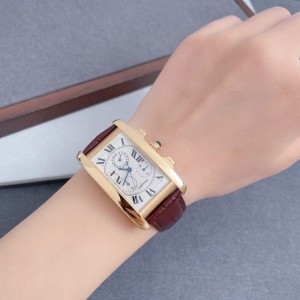 Lady Cartier quartz Performance cargo Cartier tank Series 18k Golden quartz Women s Watch