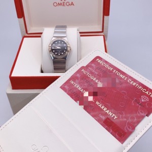 Omega Lady quartz Performance cargo Omega constelación 24 diámetro disco negro quartz Women s Watch conjunto completo