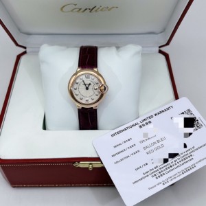 Lady Cartier quartz Performance cargo Cartier Blue balloon 18k Rose Gold quartz Women s Watch set completo