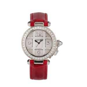 Relojes mecánicos automáticos para mujeres con diamantes incrustados en la parte trasera de la serie pasah de la Sra. Cartier