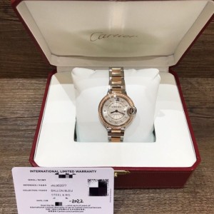 Rendimiento mecánico de la Sra. cartier, globo azul cartier, 33 metros de diámetro, perforación original, conjunto completo de relojes automáticos femeninos