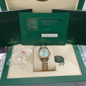 Rolex reloj mecánico Rolex 279.173 reloj mecánico de mujer de disco verde