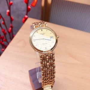 Reloj de cuarzo Longines reloj femenino de cuarzo de gran disco dorado Longines