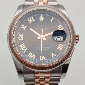 Rolex hombre reloj mecánico serie de registro de disco negro 18k rosa oro maquinaria automática de 36 mm hombre reloj de pulsera