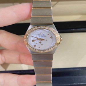 El cuarzo de la Sra. Omega muestra los productos de la constelación de Omega 24 metros de diámetro 18k sala dorada diamante original reloj británico femenino