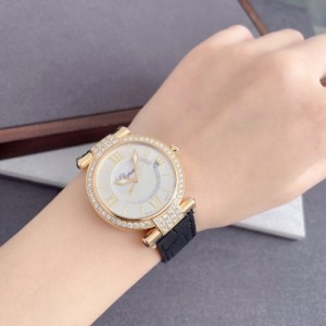 Sra. Chopin Imperial Series 18k Golden back Diamond quartz Women s Watch