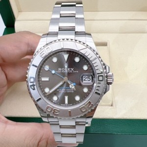 Sra. Rolex rendimiento mecánico carga Rolex yate famoso 37 metros de diámetro placa gris juego completo de relojes automáticos femeninos