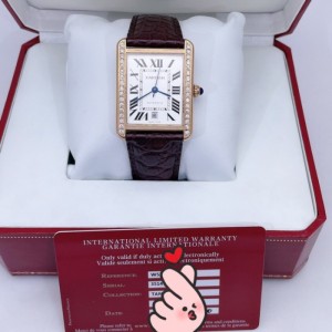 Rendimiento mecánico Cartier carga Cartier tanques Cartier grandes perforación trasera conjunto completo de relojes mecánicos automáticos