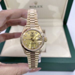 Sra. Rolex carga de rendimiento mecánico Rolex 69178 diario 26 diámetro de tabla 18k cinturón de oro automático