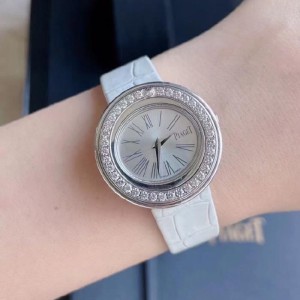 Relojes femeninos de cuarzo de diamante bruto de platino de la serie posision de la Condesa