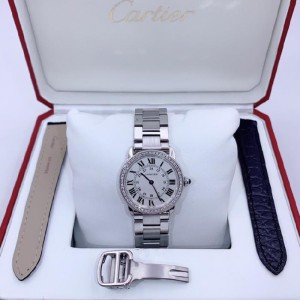 Lady Cartier quartz Performance cargo Cartier London Small 29 medium Diamonds backed Diamond quartz Women s Watch set completo