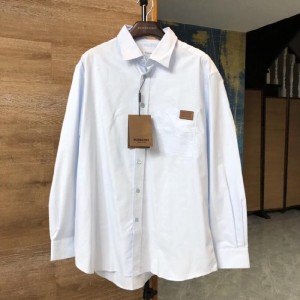 Camisa de hombre bobery camisa de manga larga tejida de Oxford azul claro y gruesa para hombres bobery