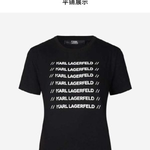 カール?ラガーフェルドレディースTシャツカールラガーフェルドKLOGO並んだ半袖TシャツSサイズ